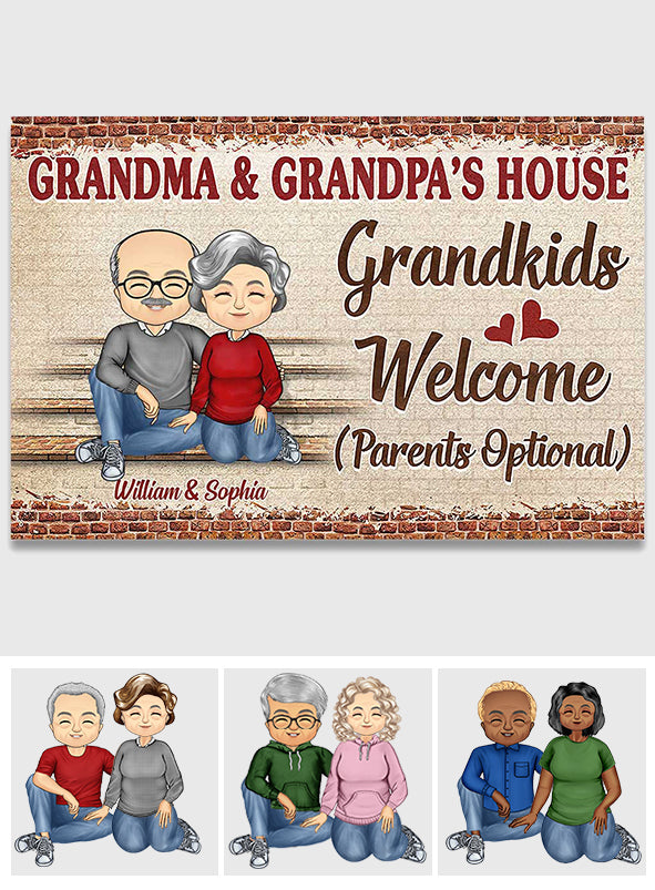 Grandma And Grandpa's House - Personalized Grandma Doormat