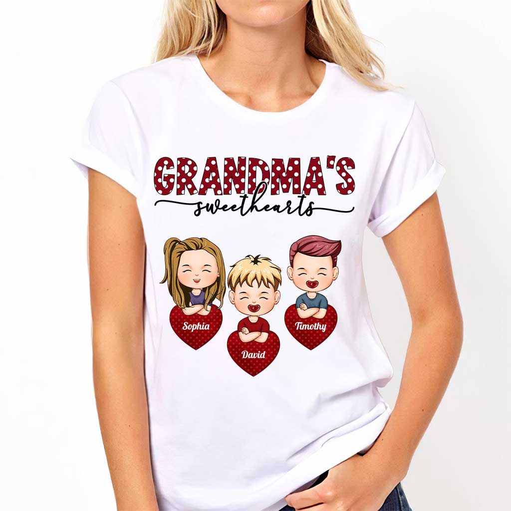 Grandma's Sweethearts - Personalized Valentine Grandma T-shirt and Hoodie