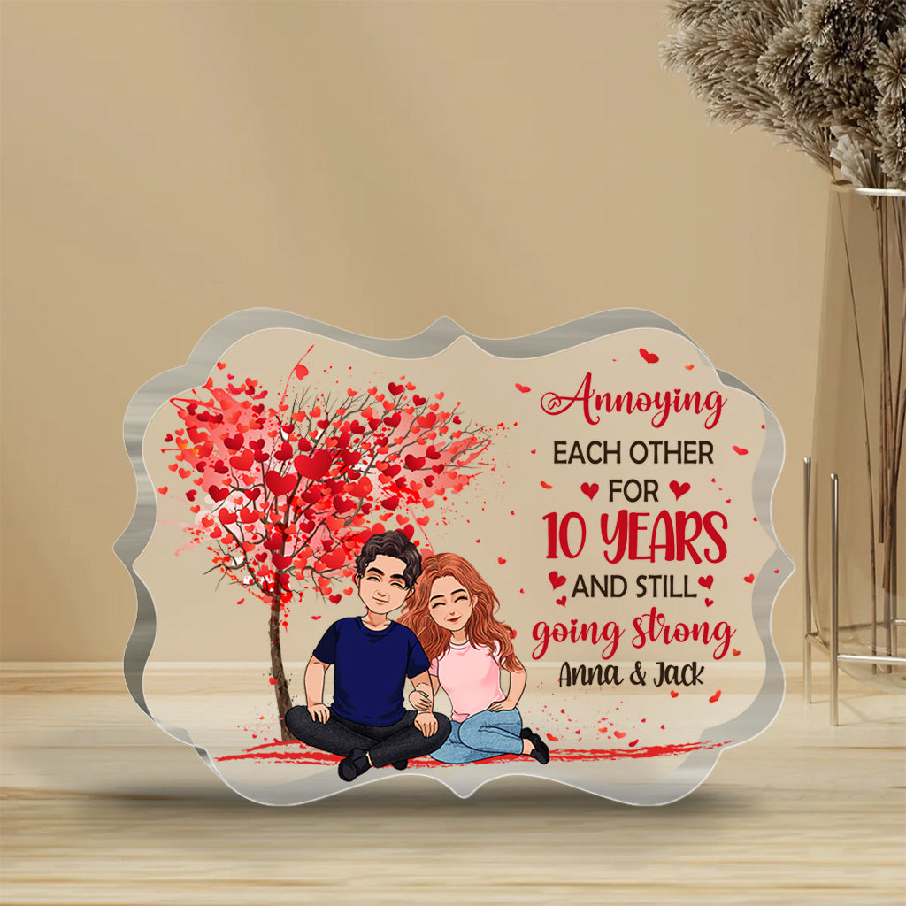 Annoying Each Other - Personalized Couple Couple Custom Shaped Acrylic Plaque