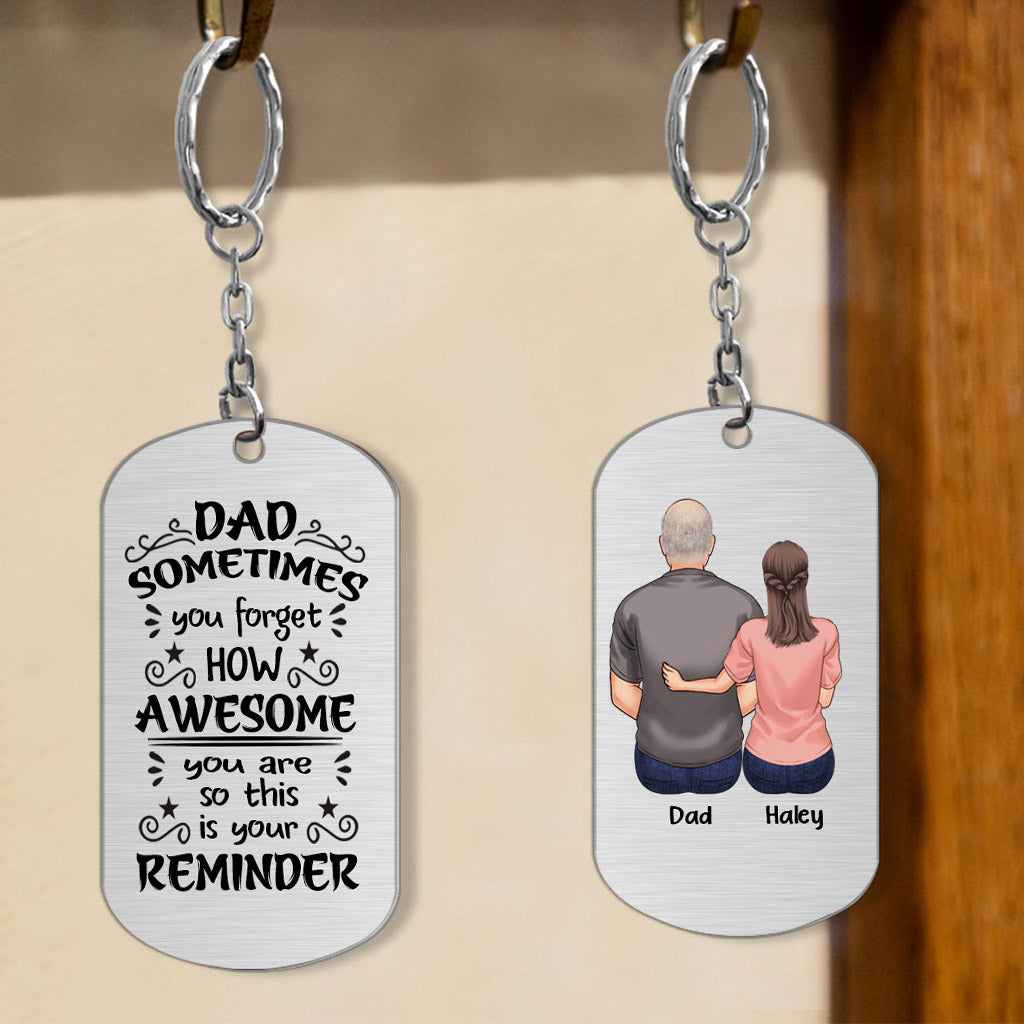 Disover To My Dad - Personalized Father's Day Father Stainless Steel Keychain