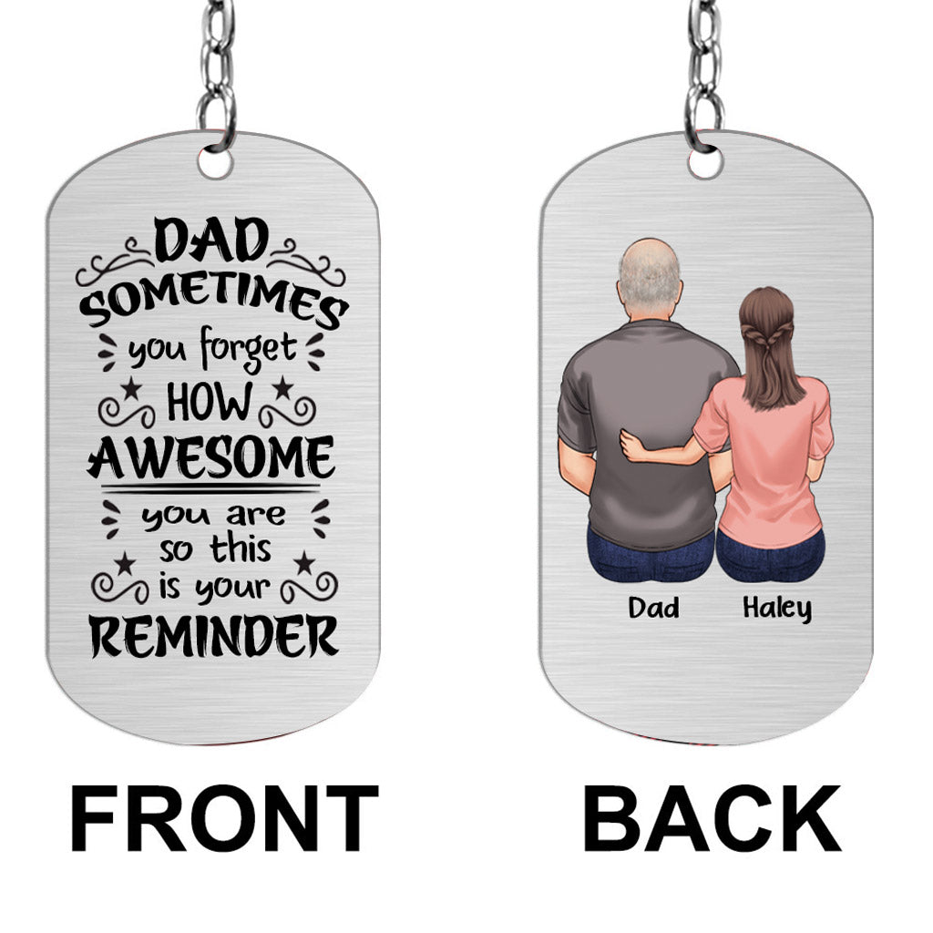 To My Dad - Personalized Father's Day Father Stainless Steel Keychain