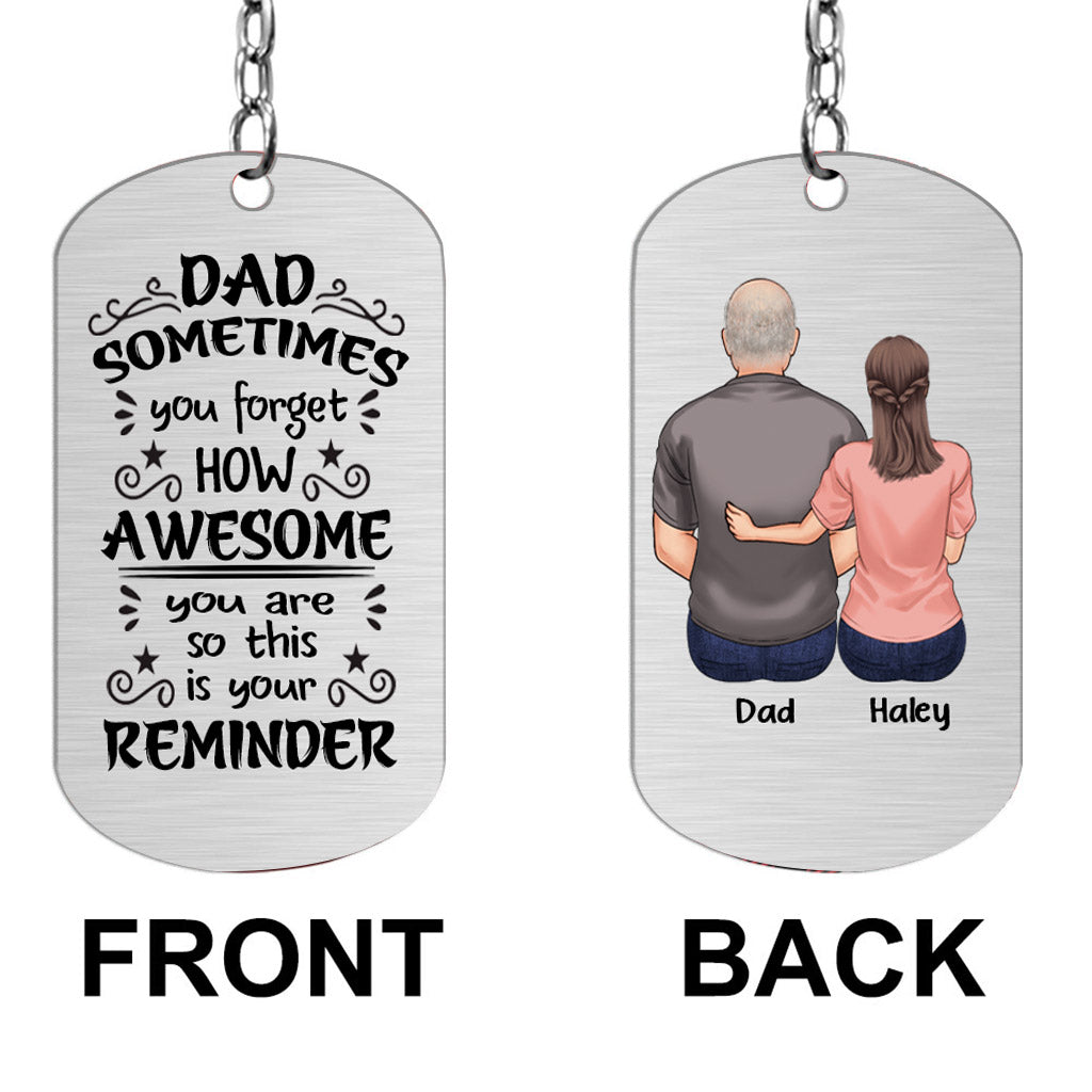 Disover To My Dad - Personalized Father's Day Father Stainless Steel Keychain