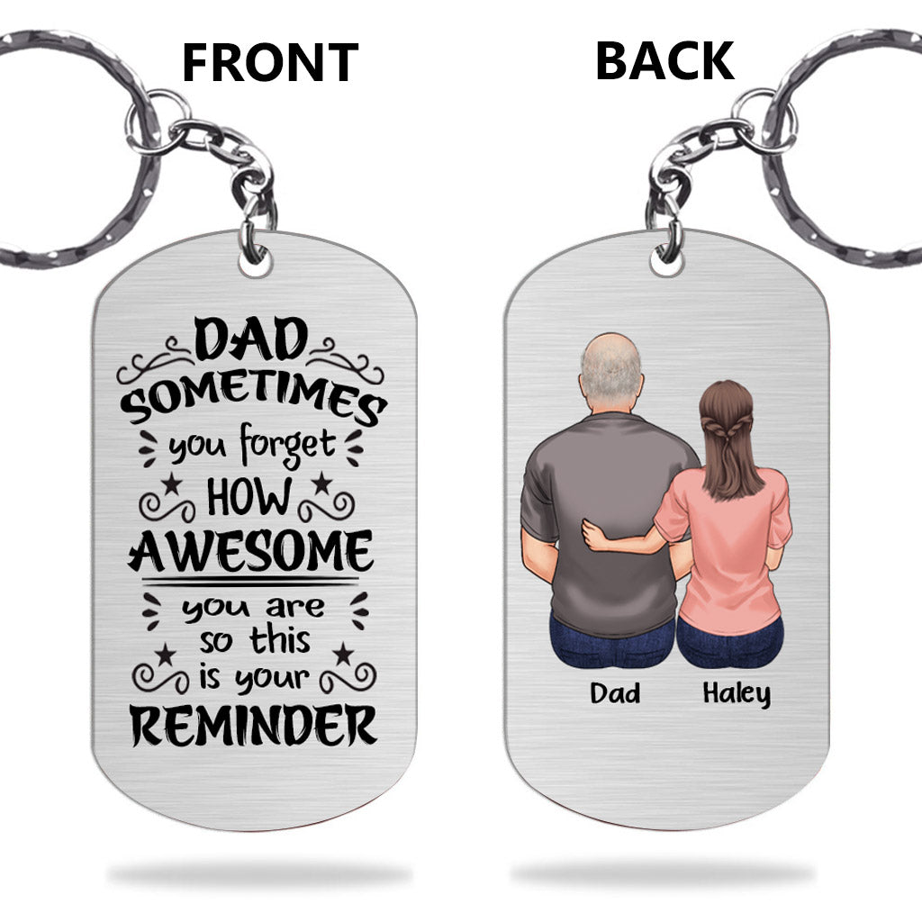 Disover To My Dad - Personalized Father's Day Father Stainless Steel Keychain