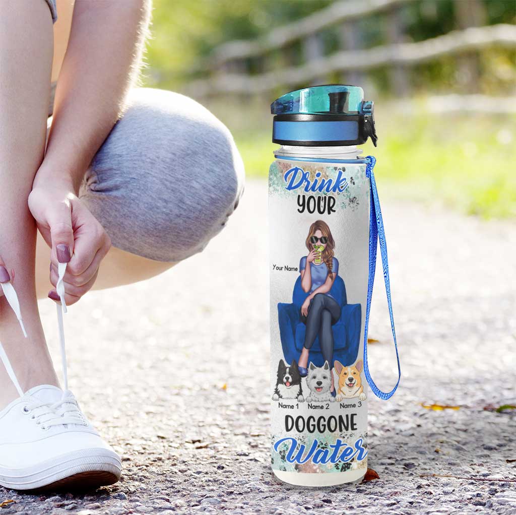 Drink Your Doggone Water - Personalized Dog Water Tracker Bottle