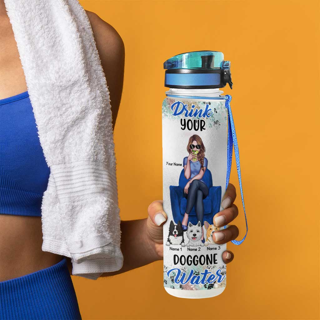 Drink Your Doggone Water - Personalized Dog Water Tracker Bottle