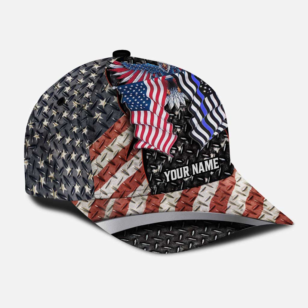 Proud Police Officer Cap With Printed Vent Holes - Personalized Independence Day Classic Cap