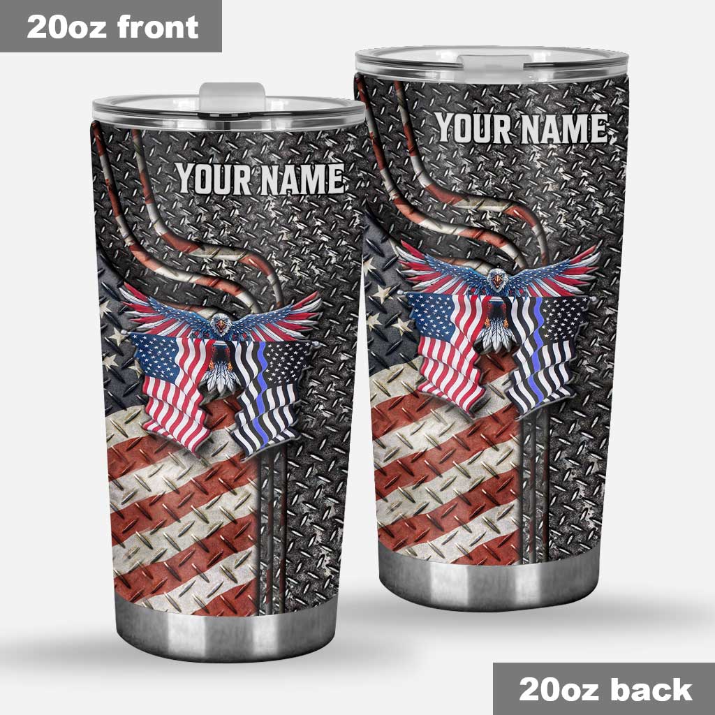 Proud Police Officer - Personalized Independence Day Tumbler