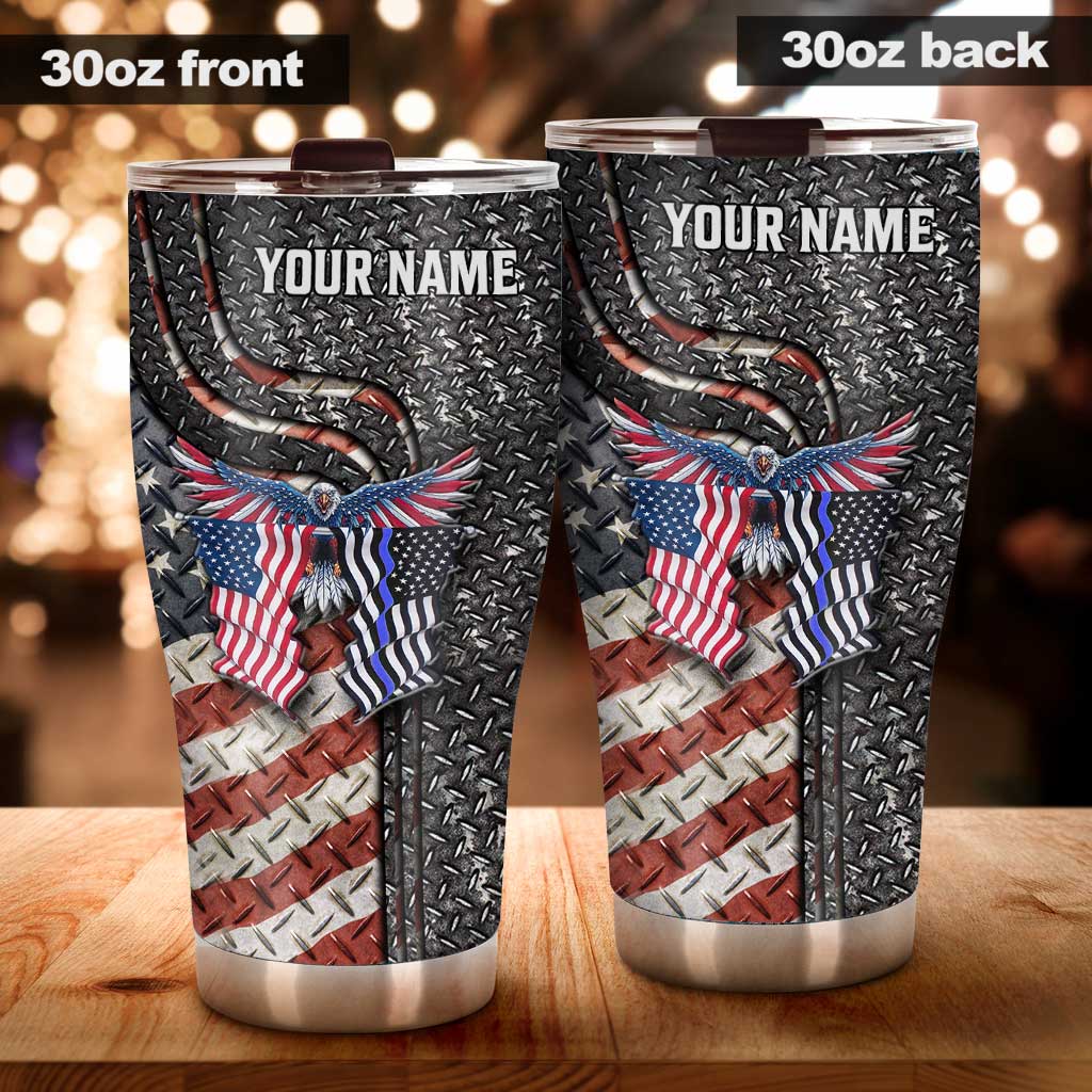 Proud Police Officer - Personalized Independence Day Tumbler