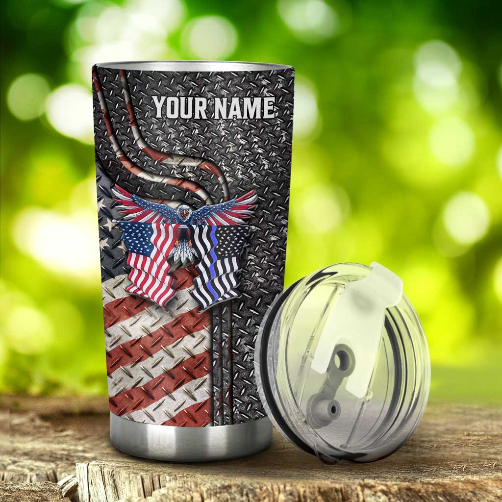 Proud Police Officer - Personalized Independence Day Tumbler