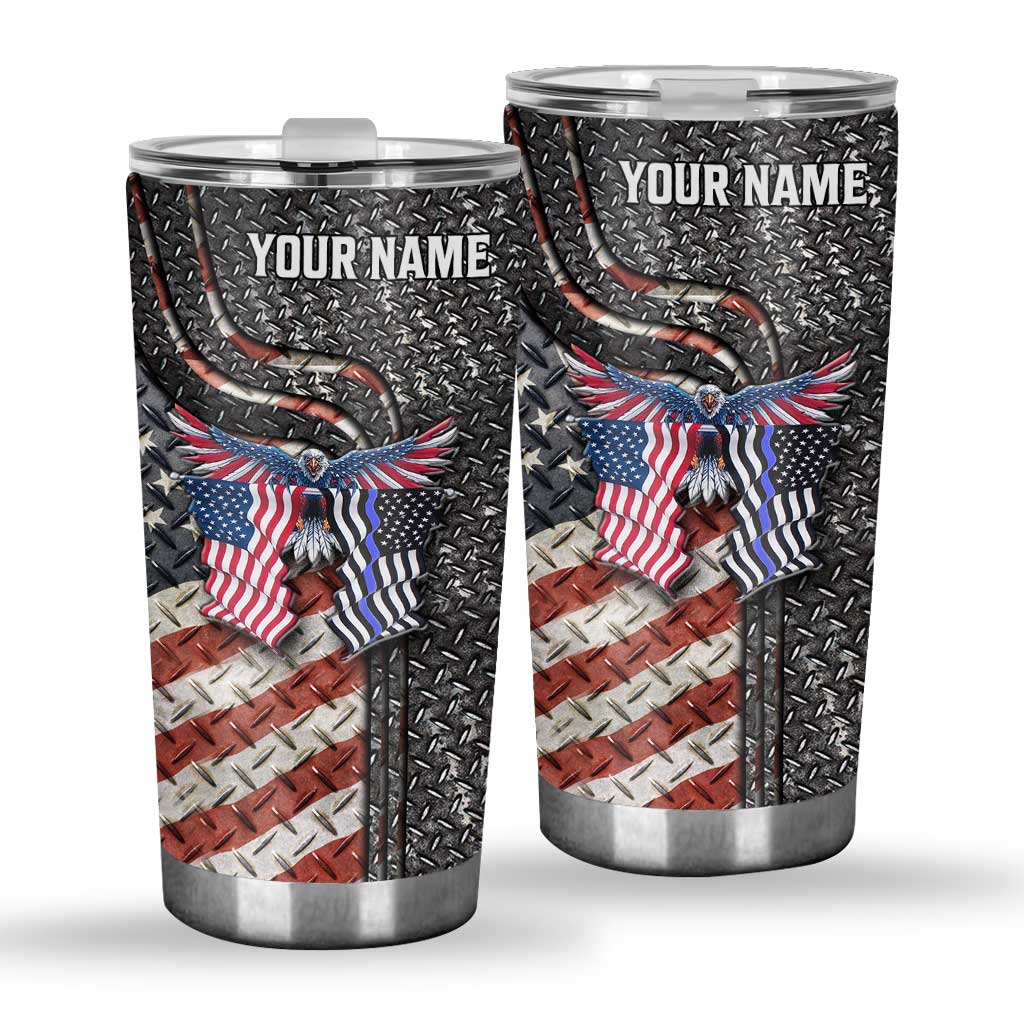 Proud Police Officer - Personalized Independence Day Tumbler