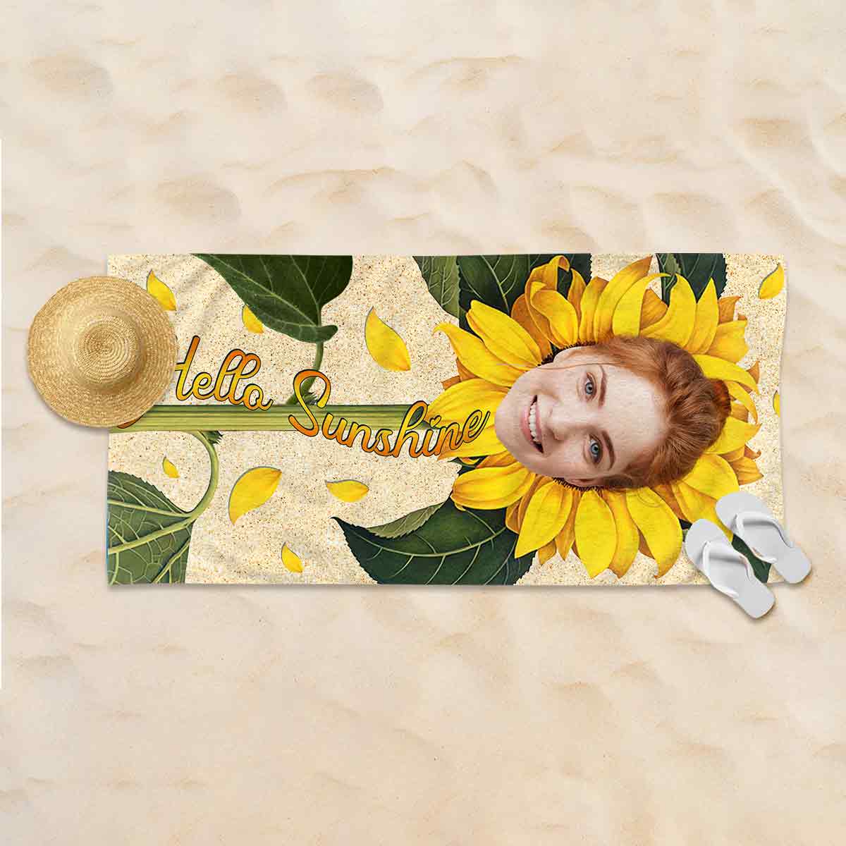 Hello Sunshine - Personalized Sea Lover Beach Towel