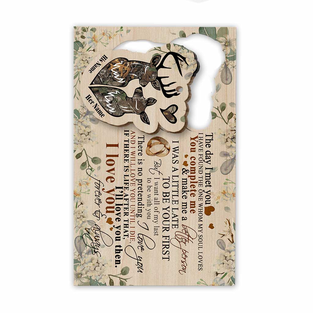 To My Wife - Personalized Christmas Hunting Wooden Card Pop Out Ornament