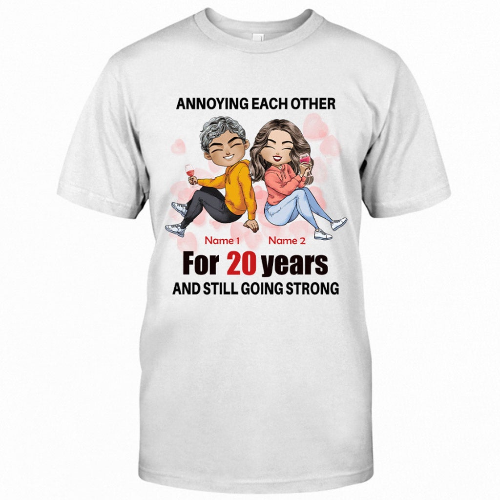 Husband And Wife Annoying Each Other - Personalized Couple T-shirt and Hoodie