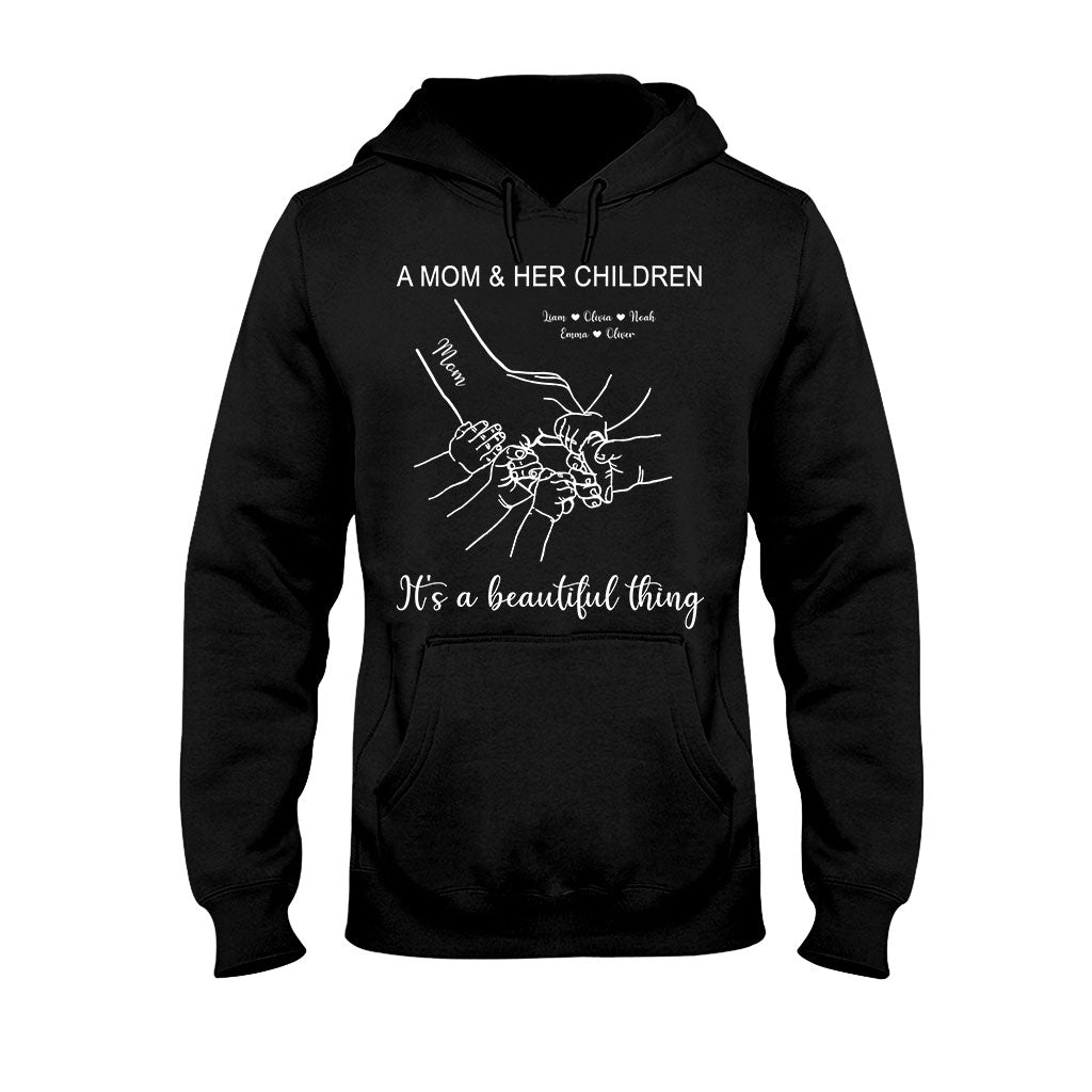 A Mom And Her Children - Personalized Mother's Day Mother T-shirt and Hoodie