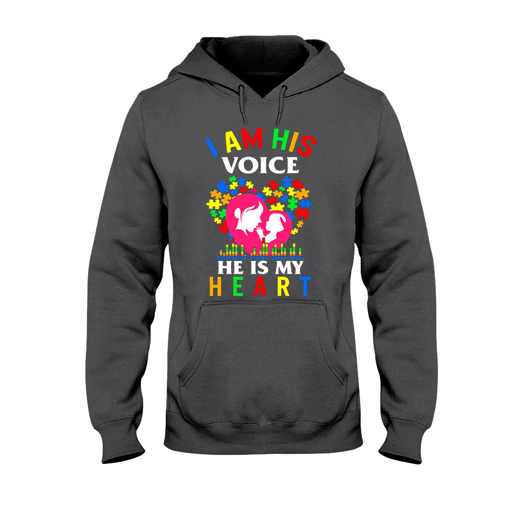 I Am His Voice He Is My Heart - Autism Awareness T-shirt and Hoodie 112021