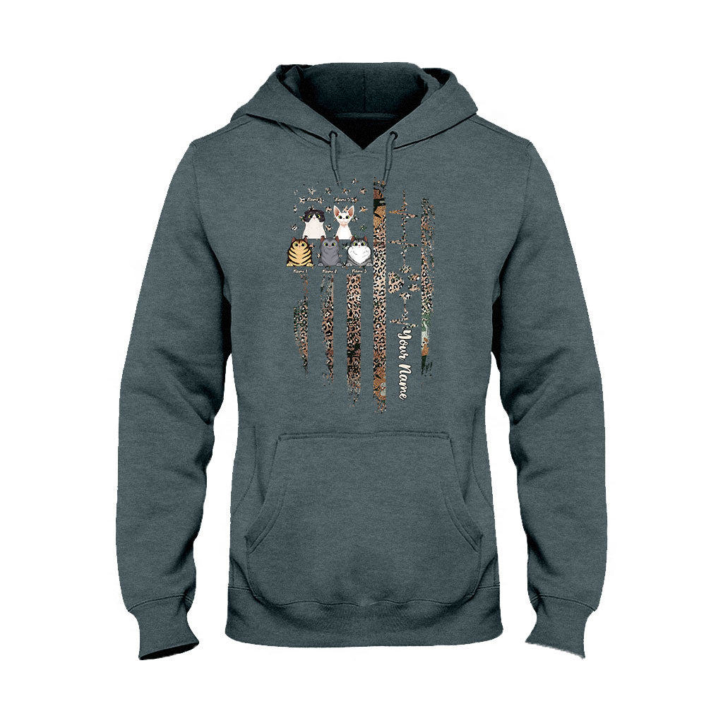 Love My Cats - Personalized Independence Day Cat T-shirt and Hoodie