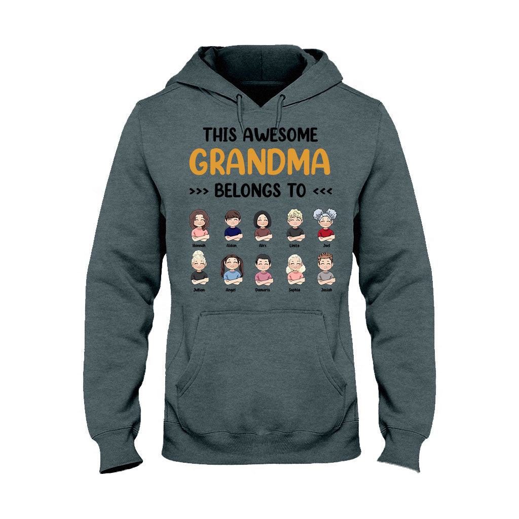 This Awesome Grandpa Grandma Belongs To - Personalized Mother's Day Grandma T-shirt and Hoodie