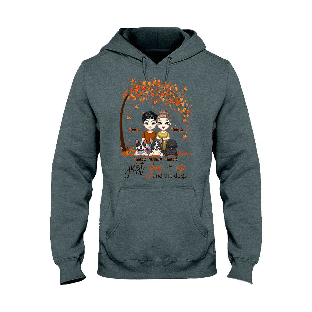 You Me And The Dogs - Personalized Fall Couple T-shirt and Hoodie