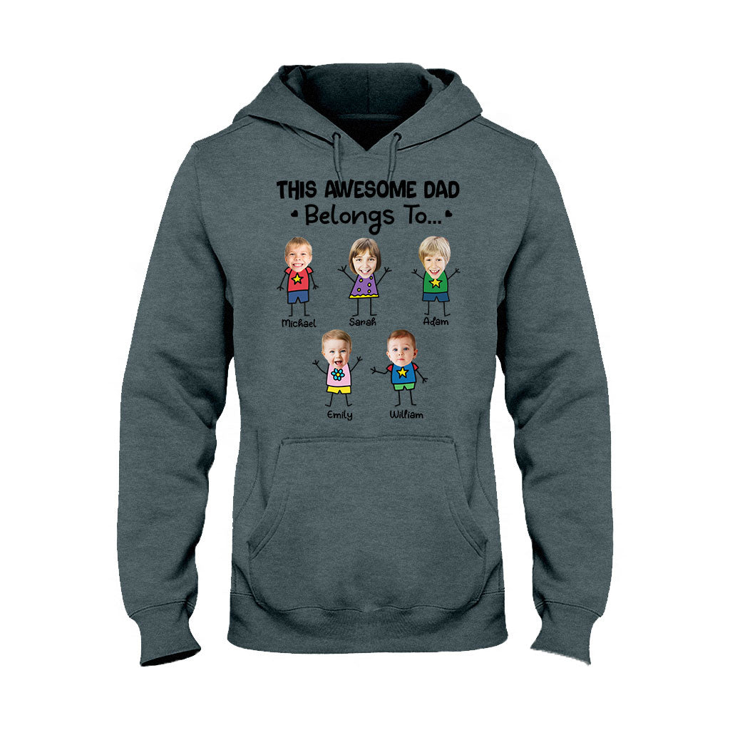 This Awesome Dad Belongs To - Personalized Father T-shirt and Hoodie