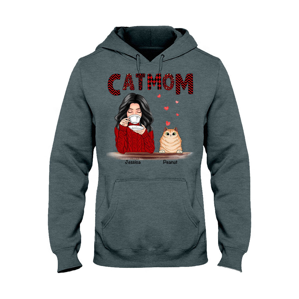 Cat Mom - Personalized Christmas Cat T-shirt and Hoodie