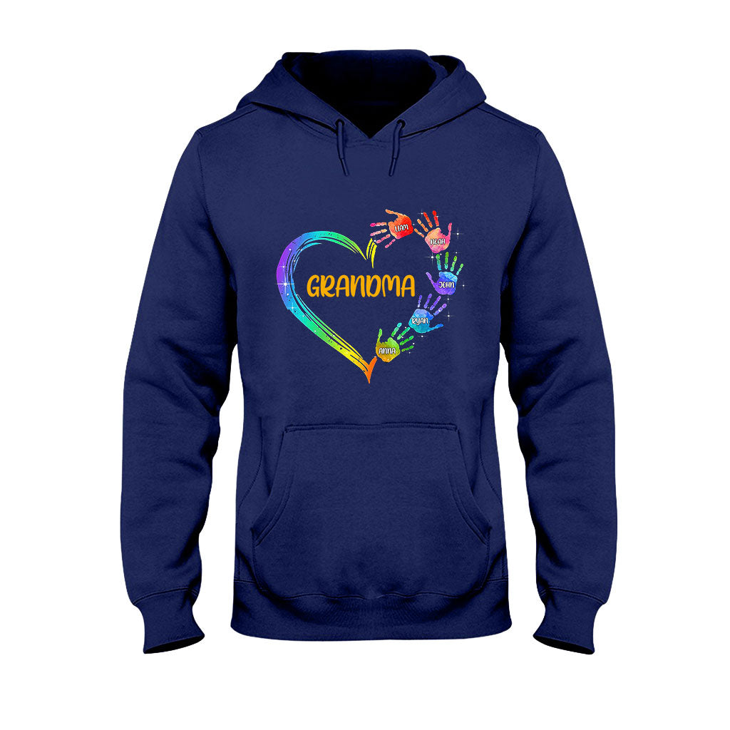 Grandma Heart Prints - Personalized Grandma T-shirt and Hoodie