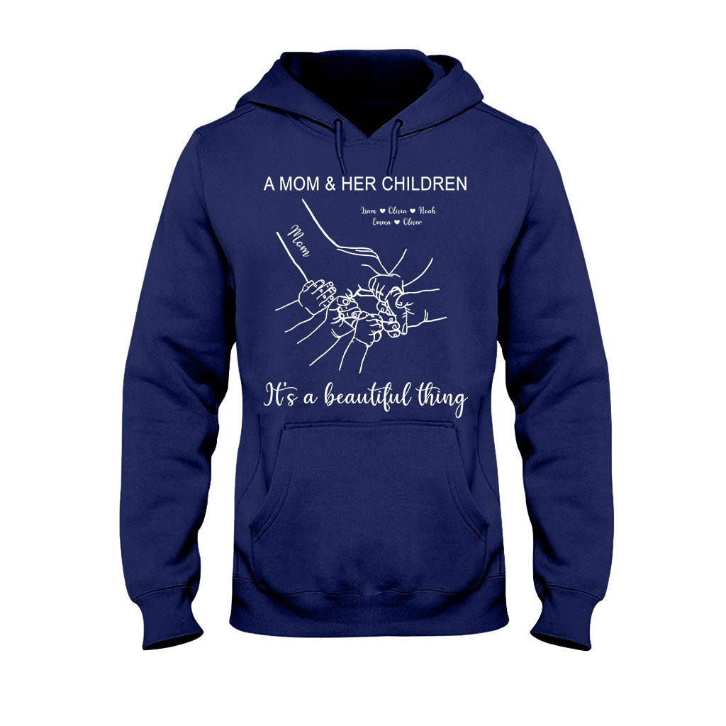 A Mom And Her Children - Personalized Mother's Day Mother T-shirt and Hoodie