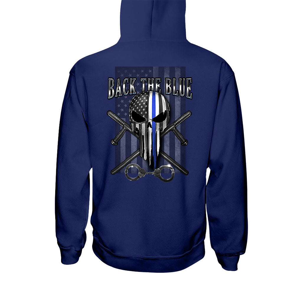 Blue Line Skull - Police Officer T-shirt And Hoodie 0621