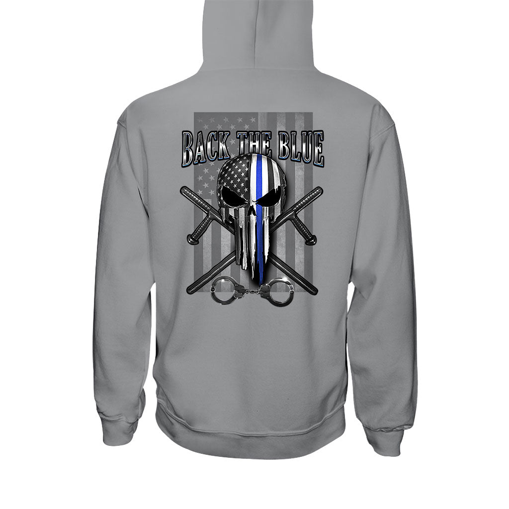 Blue Line Skull - Police Officer T-shirt And Hoodie 0621