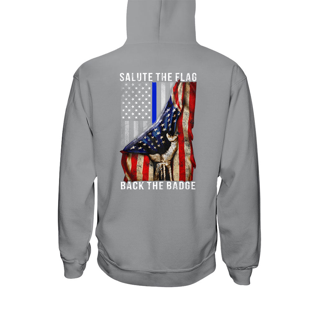 Salute The Flag - Police Officer T-shirt And Hoodie 0621