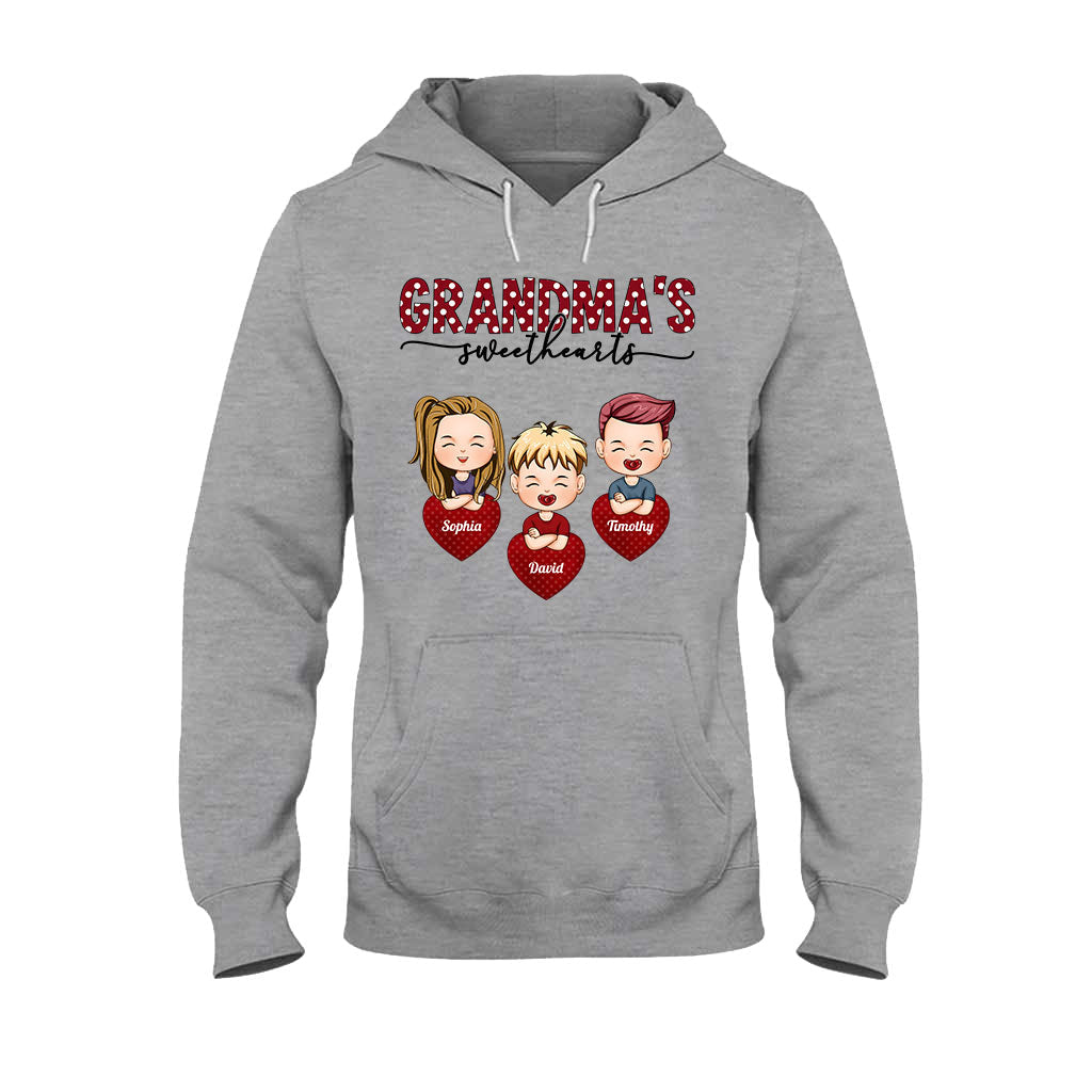 Grandma's Sweethearts - Personalized Valentine Grandma T-shirt and Hoodie