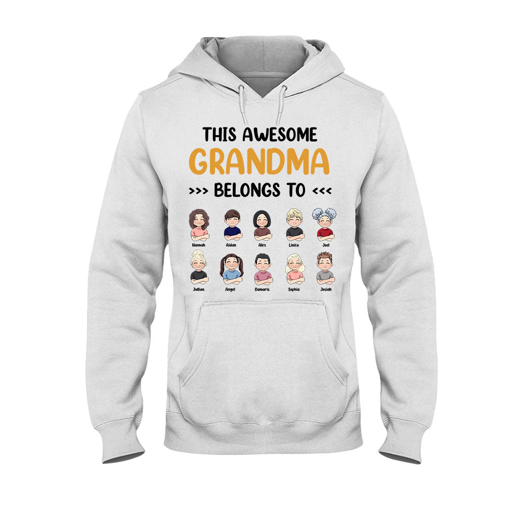This Awesome Grandpa Grandma Belongs To - Personalized Mother's Day Grandma T-shirt and Hoodie