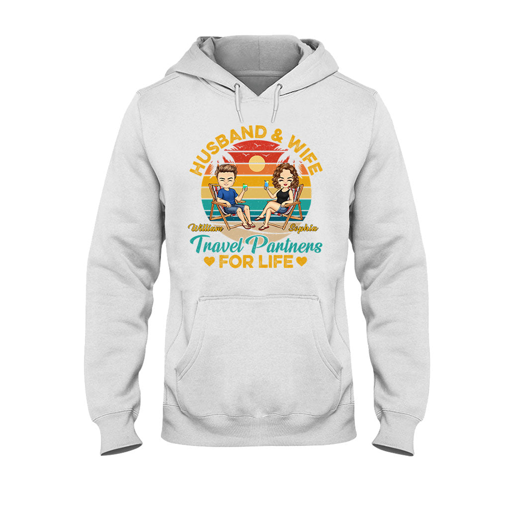 Husband And Wife Travel Partners - Personalized Couple T-shirt and Hoodie