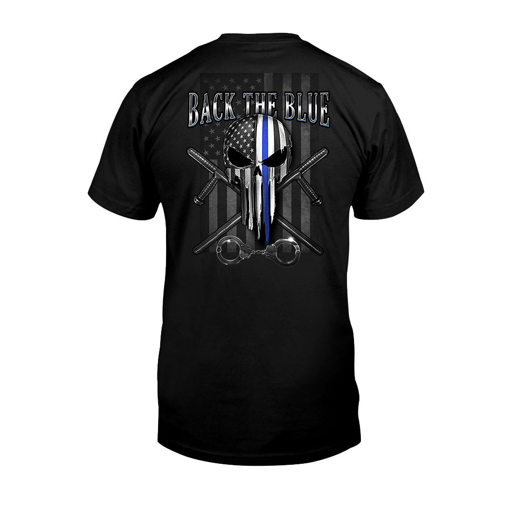 Blue Line Skull - Police Officer T-shirt And Hoodie 0621