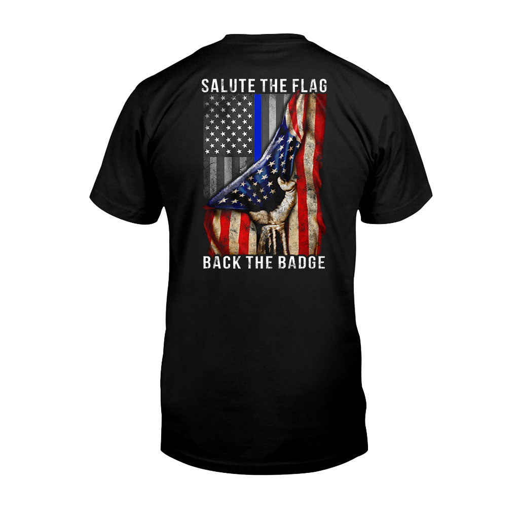 Salute The Flag - Police Officer T-shirt And Hoodie 0621