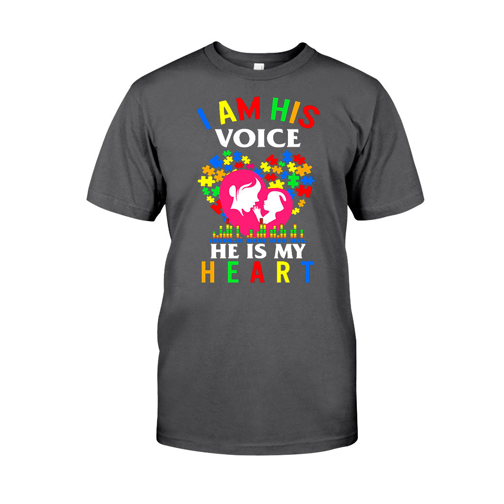 I Am His Voice He Is My Heart - Autism Awareness T-shirt and Hoodie 112021