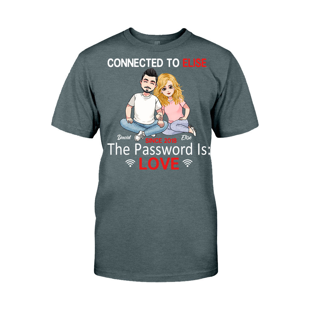 Connected To - Personalized Couple Couple T-shirt and Hoodie