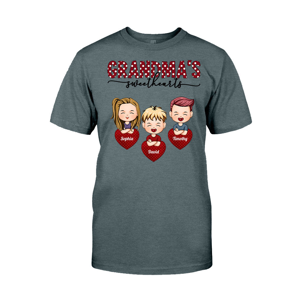 Grandma's Sweethearts - Personalized Valentine Grandma T-shirt and Hoodie