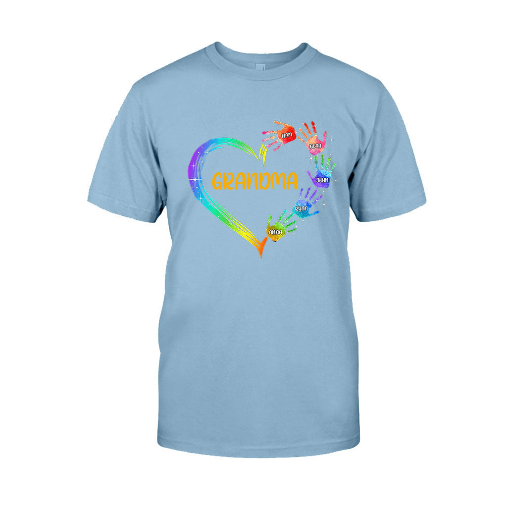 Grandma Heart Prints - Personalized Grandma T-shirt and Hoodie