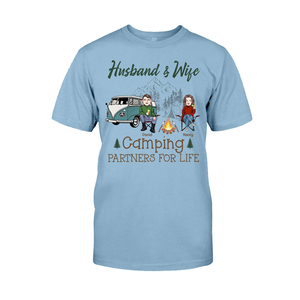 Husband And Wife Camping Couple For Life - Personalized Couple Camping T-shirt and Hoodie