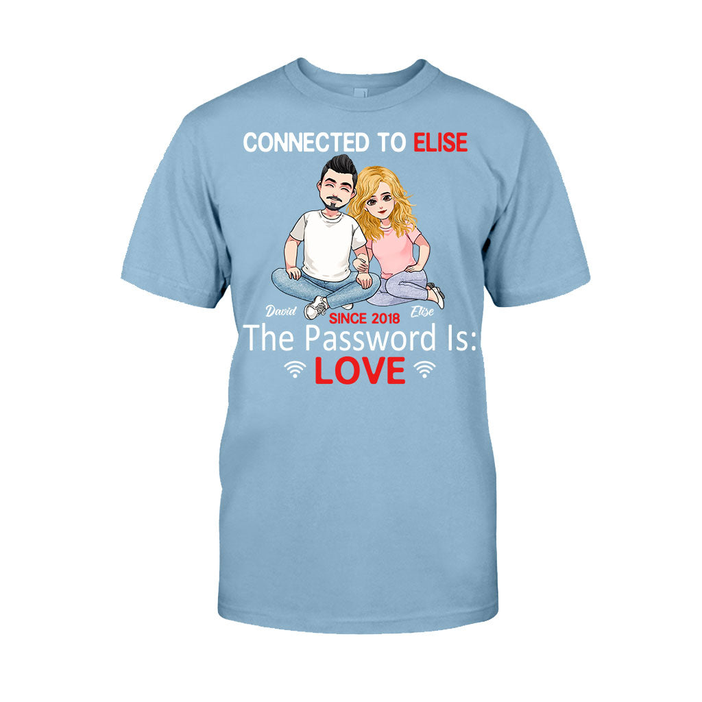 Connected To - Personalized Couple Couple T-shirt and Hoodie