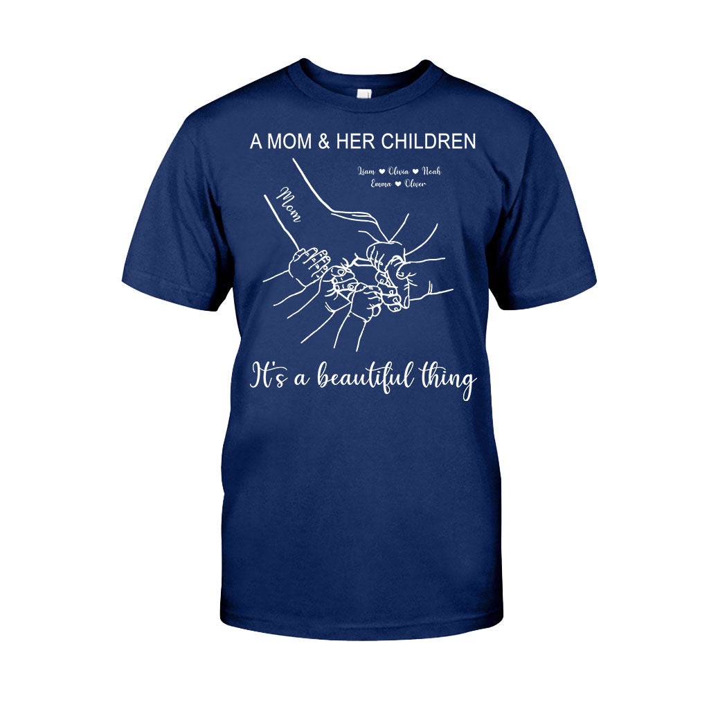 A Mom And Her Children - Personalized Mother's Day Mother T-shirt and Hoodie