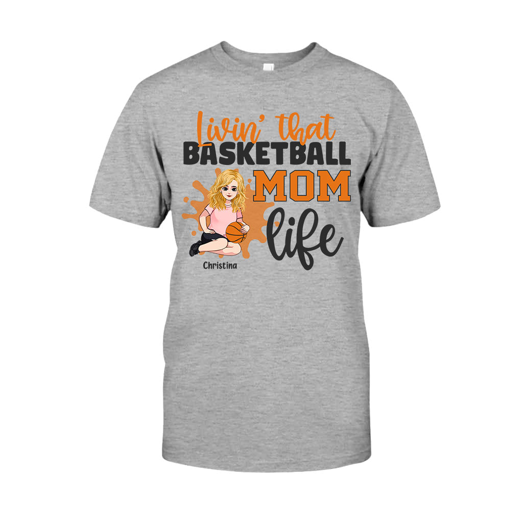 Living That Mom Life - Personalized Mother's Day Basketball T-shirt and Hoodie