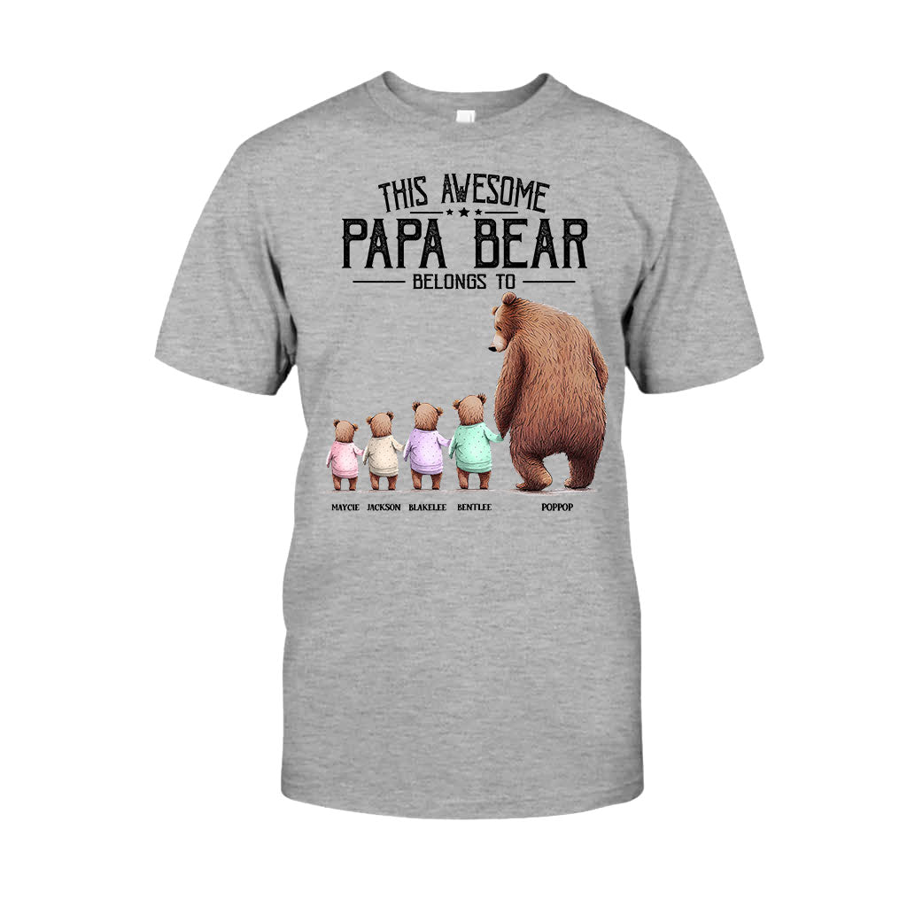 This Papa Bear Belongs To - Personalized Grandpa T-shirt and Hoodie