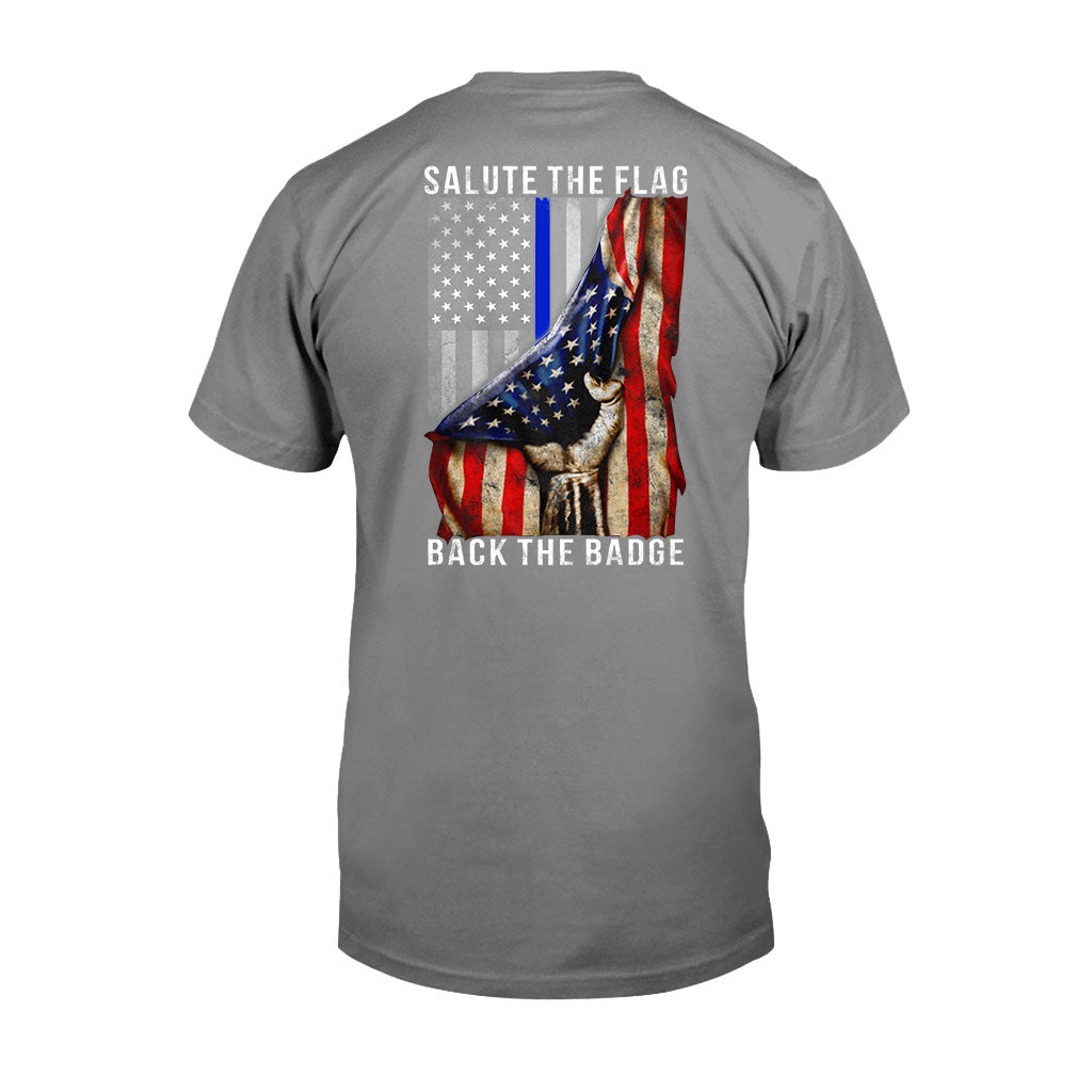 Salute The Flag - Police Officer T-shirt And Hoodie 0621