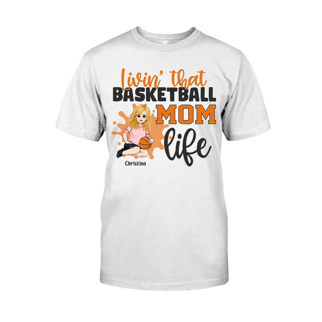 Living That Mom Life - Personalized Mother's Day Basketball T-shirt and Hoodie