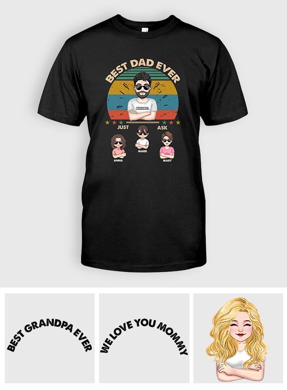 Best Dad Ever - Gift for dad, dad, mom, grandpa, grandma, grandpa - Personalized T-shirt And Hoodie