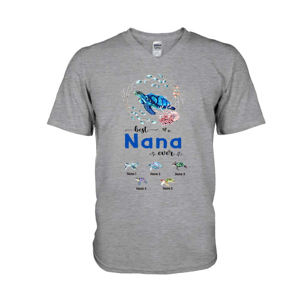 Best Nana Ever - Turtle gift for grandma, grandpa, mom, dad, uncle, aunt - Personalized T-shirt And Hoodie