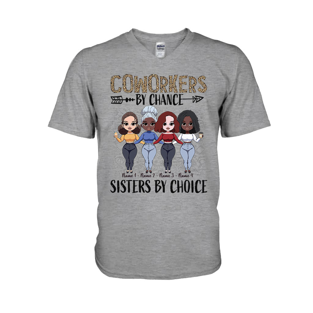 Coworkers By Chance Sisters By Choice - Personalized Teacher T-shirt and Hoodie