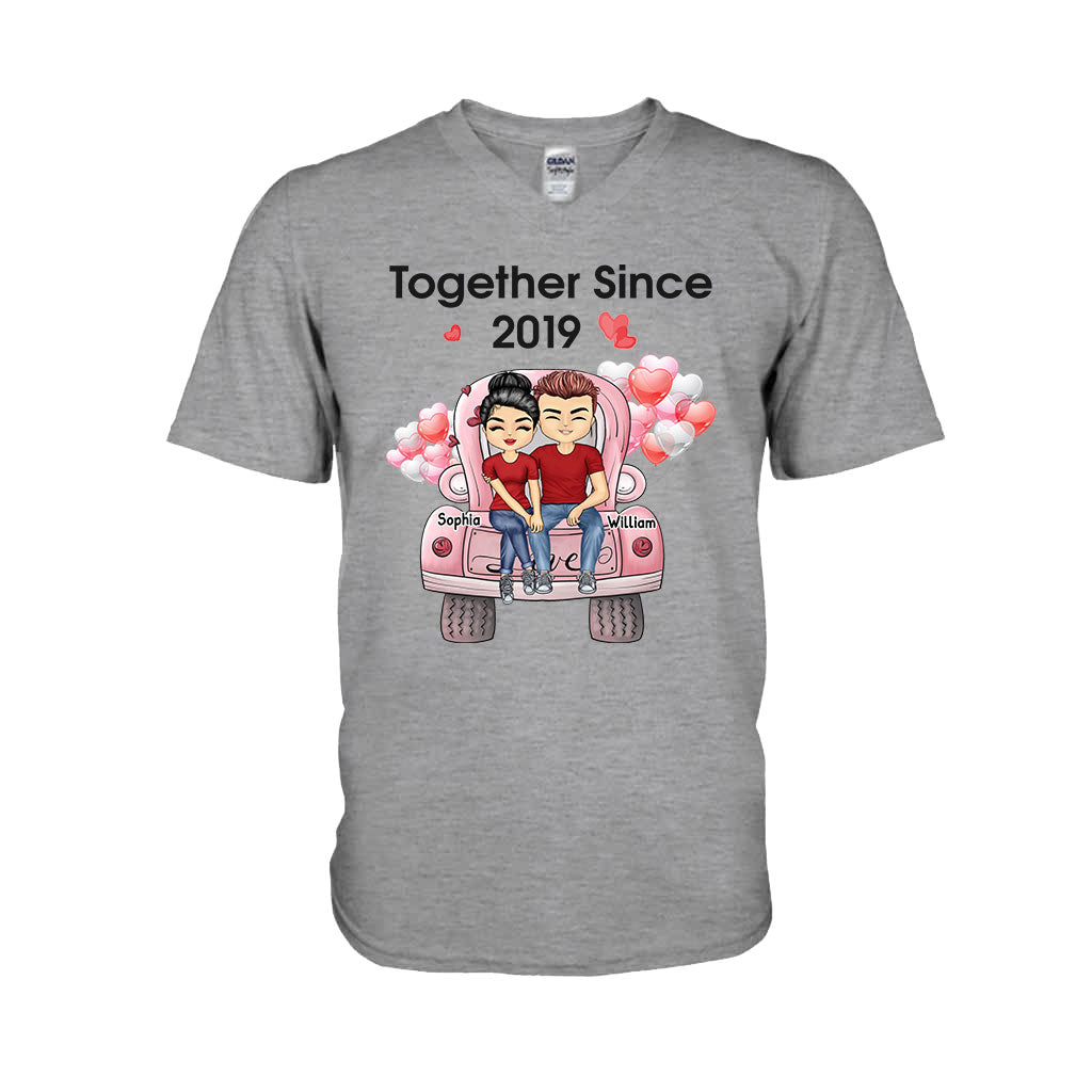 Together Since - Personalized Couple T-shirt and Hoodie