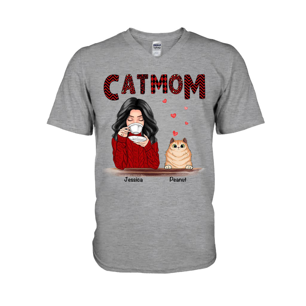 Cat Mom - Personalized Christmas Cat T-shirt and Hoodie